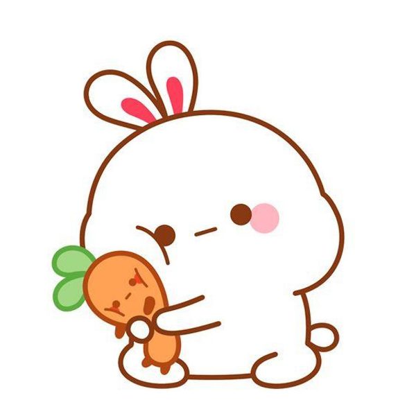 Sticker chú thỏ ôm củ cà rốt