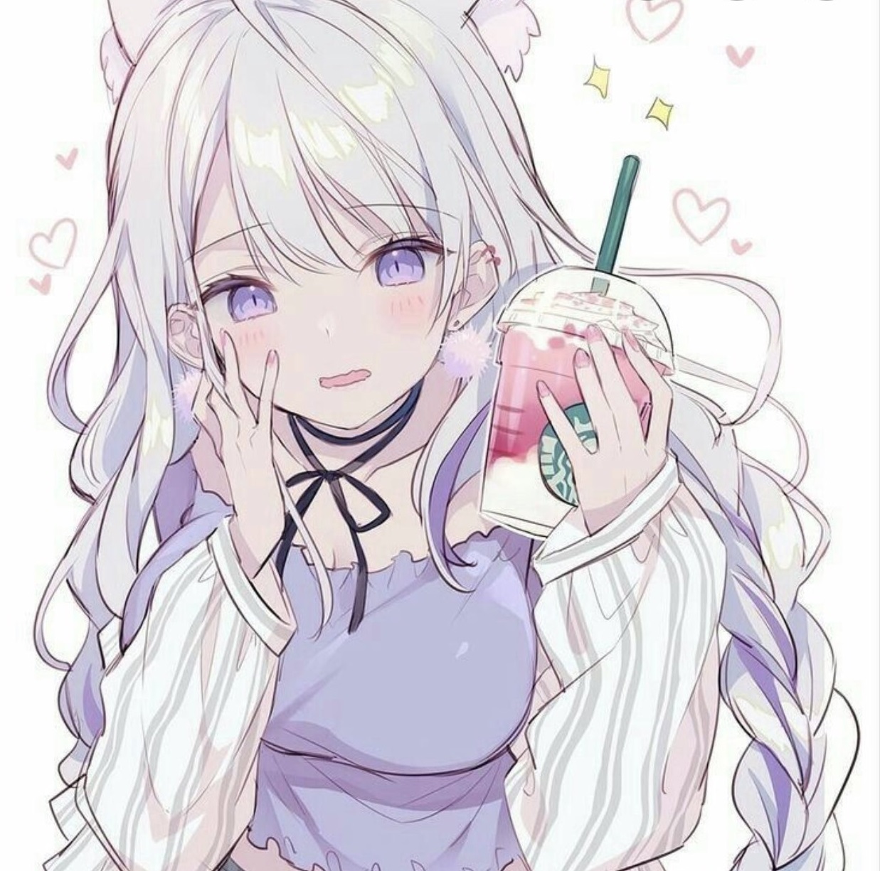 Ảnh anime cô nàng trà sữa cute - Kỷ Nguyên Làm Đẹp