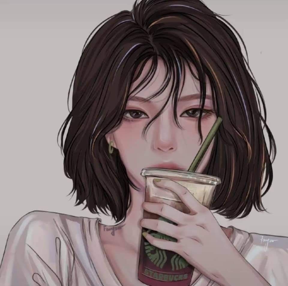 avatar uống trà sữa
