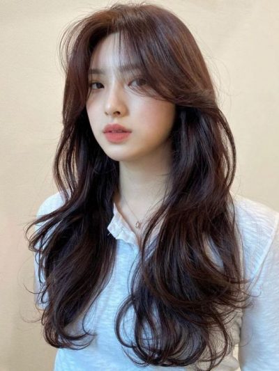 Mẫu tóc dài xoăn Hàn Quốc