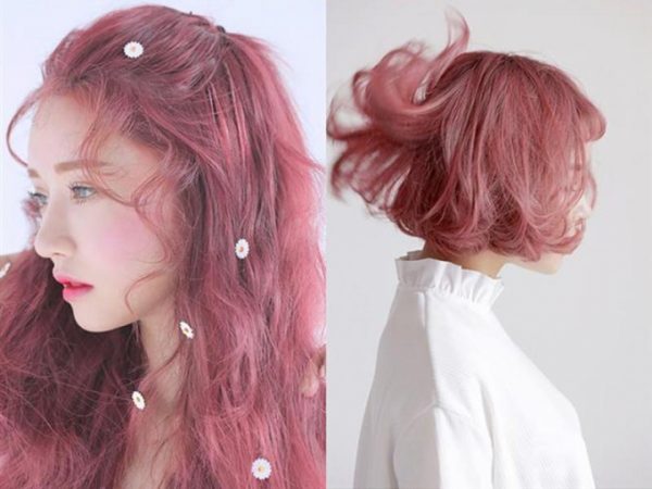 Tóc hồng khói san hô nữ tính phù hợp mọi kiểu tóc